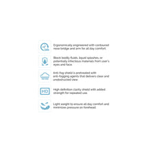 Load image into Gallery viewer, Safety Full Face Shield (10 Frames and 10 Shields) Ergonomic Frame Goggle Eye Glasses Compatible