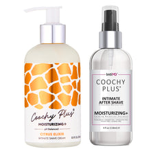 Load image into Gallery viewer, Coochy Plus Intimate Shaving Complete Kit - CITRUS ELIXIR &amp; Organic After Shave Protection Soothing Moisturizer Mist – Antioxidant Formula
