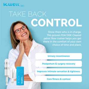 KWELL Smart Kegel EMS Painless Pelvic Floor Muscle Exerciser Trainer Toner Stimulator for Women Electrical Muscle Stimulation