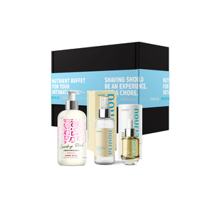 Coochy Plus 3-Steps Kit Intimate Shave Gift Set: NOURIA Pre-Shave Elixir + Coochy Plus Shave Cream Sweet Bliss + NOURIA After Shave Protection Mist